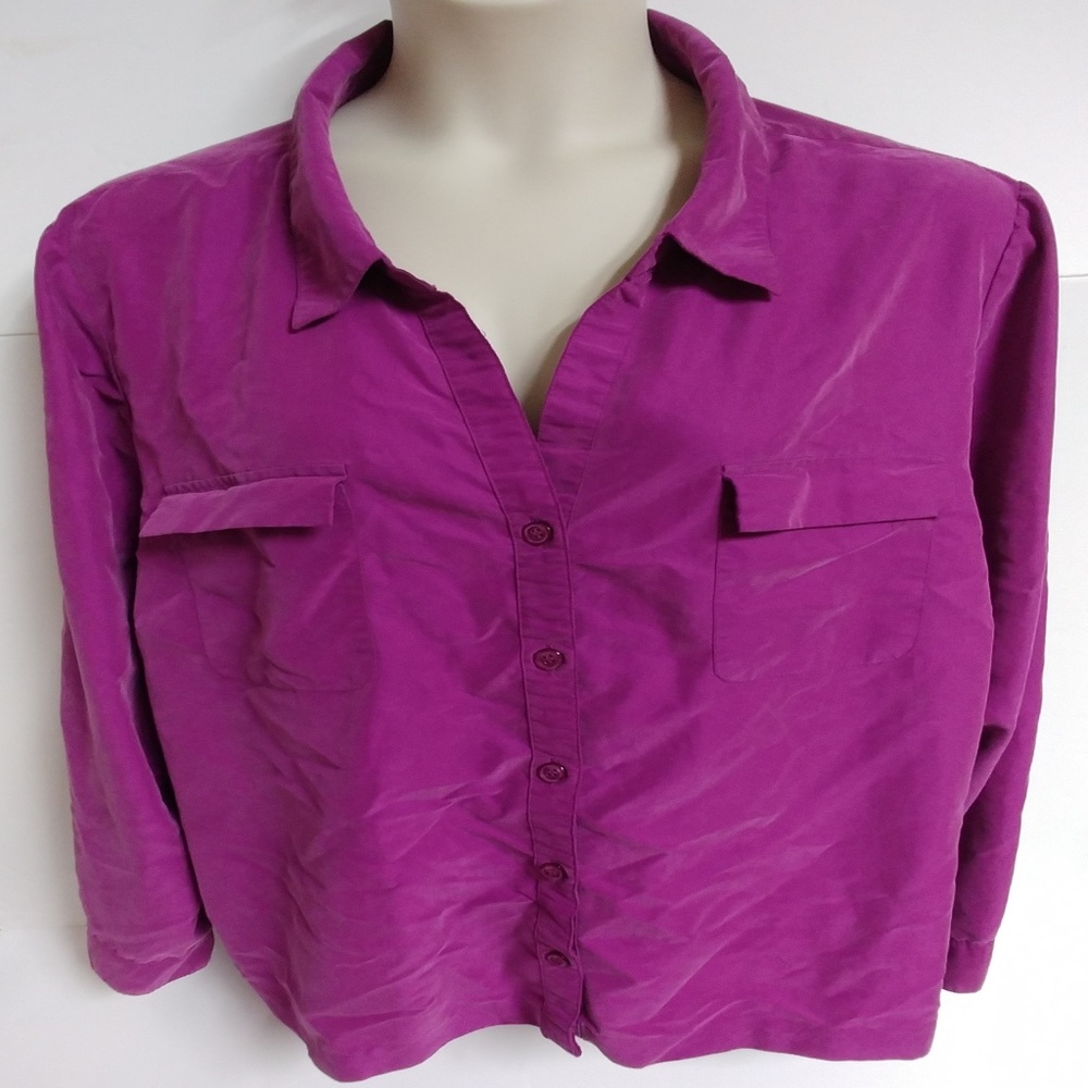 Catherine 3X 26 28 full button down shirt long slv